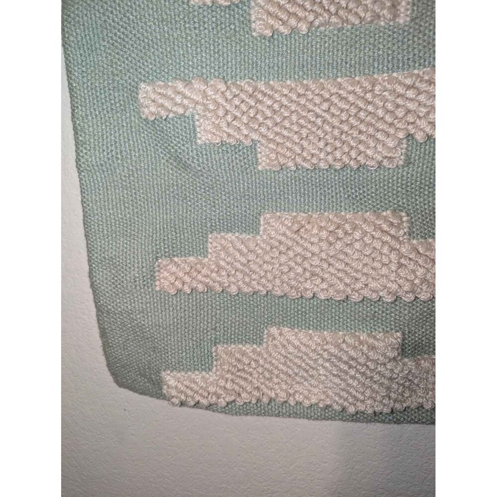 World Market Pillow Cover Geometric Pattern Green Accent Cushion 18"x 18" - Picture 8 of 12